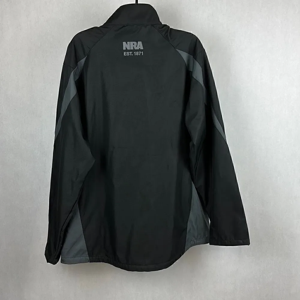 NRA Lightweight Jacket Size XL Black Gray Windbreaker